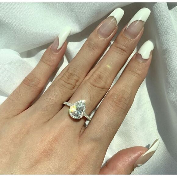 Teardrop 925 Sterling Silver Ring - Picture 9 of 9